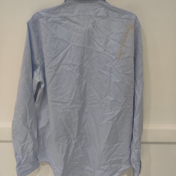 SOILED Calvin Klein Mens Slim Fit Non Iron Dress Blue Sz 16 34/35 $75 3A001 - Picture 2 of 3